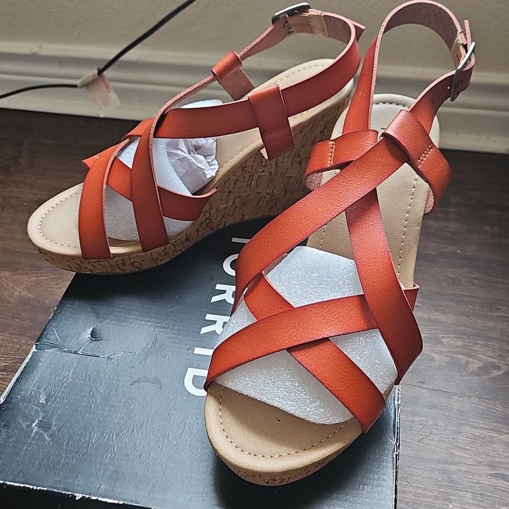 Torrid Women's Strappy Orange Wedges